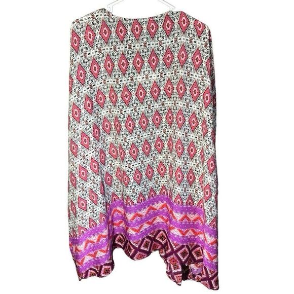 Umgee SZ 1XL/2XL pink purple duster jacket cover up open front 36” long New - Picture 4 of 6